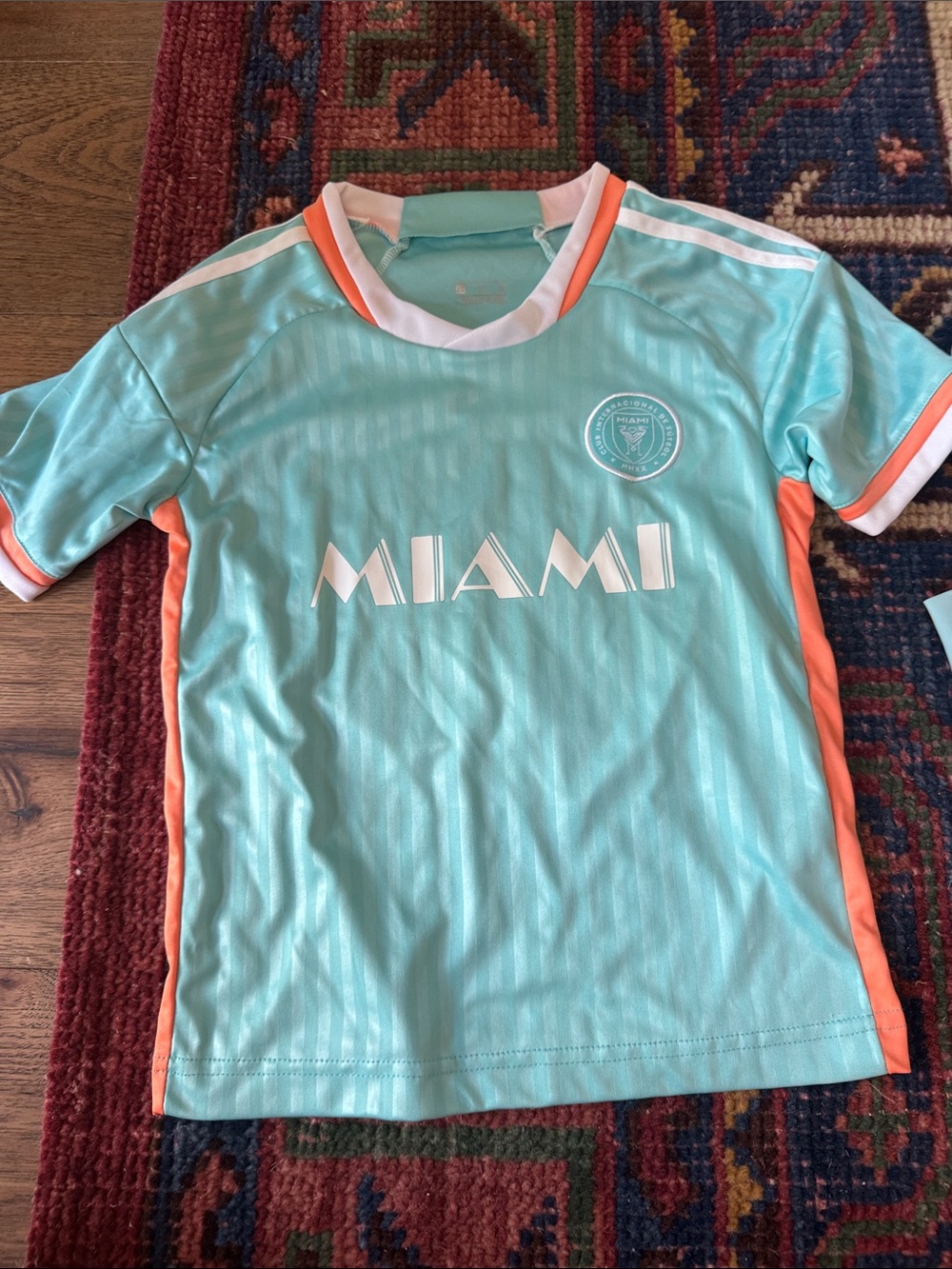 Miami Kids' Light Aqua & Coral Athletic Top Messi